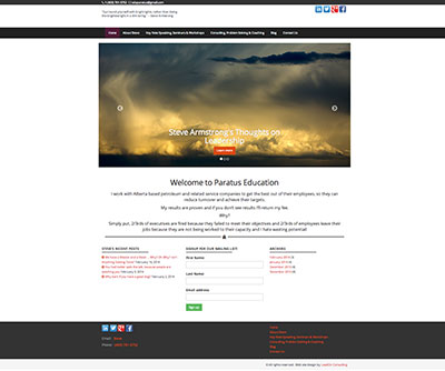 screen capture of the Paratus Education Wordpress website designed by Sheldon Ball of LeadOn Consulting